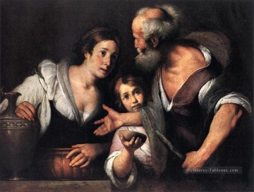  Strozzi Peintre - Prophète Elie et la veuve de Sarepta italien Baroque Bernardo Strozzi